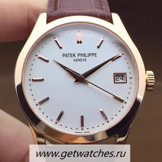 Replica Pat*k Phi1i*pe Calatrava 5296 Rose Gold White Dial 324SC