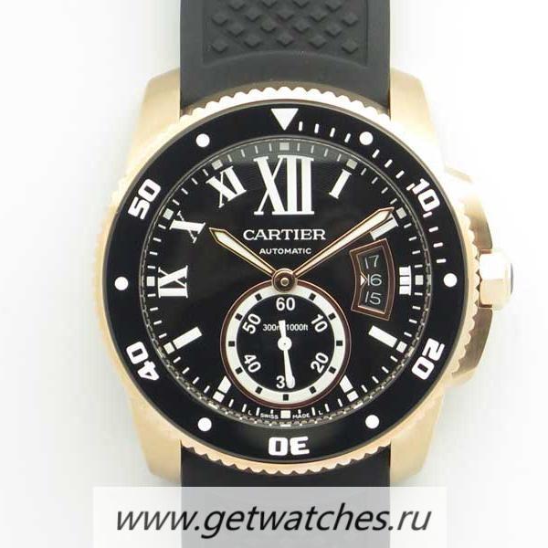 Replica Ca*t1er Calibre Diver W7100052 42mm JF Rose Gold Black Dial A23J