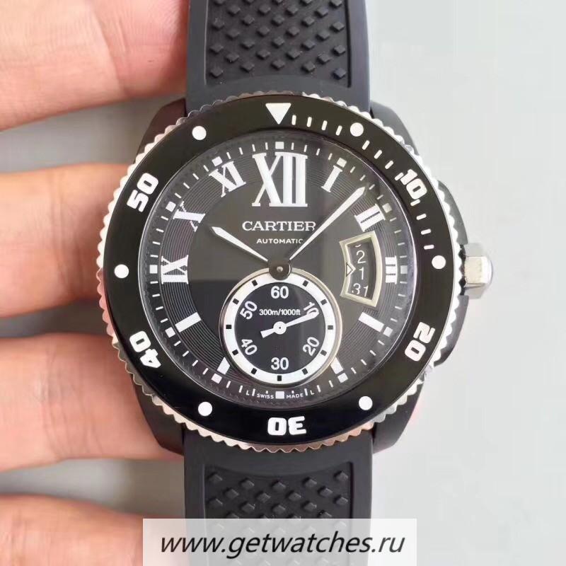 Shop Ca*t1er Calibre Diver WSCA0006 42mm JJF PVD Black Dial M9015