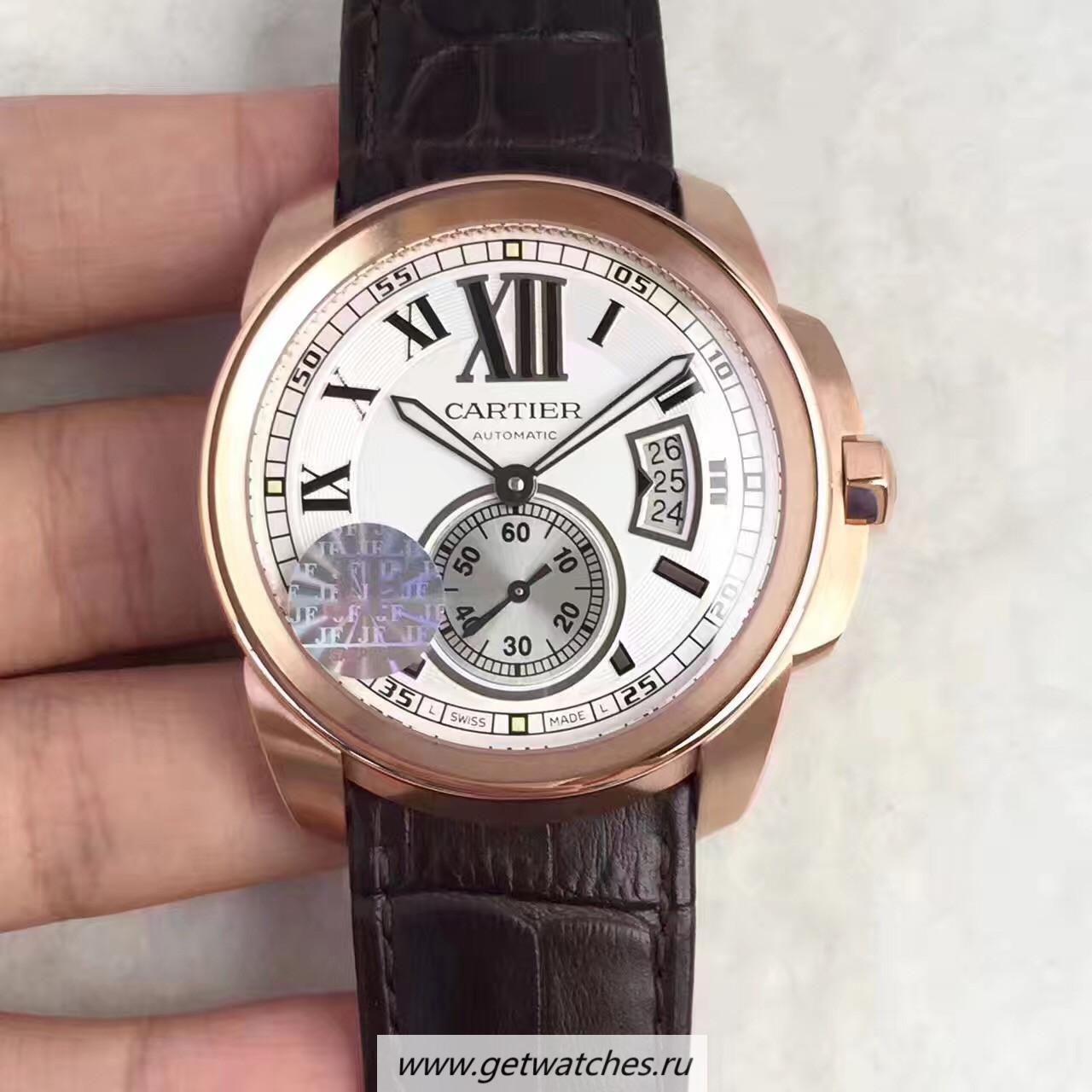 Shop Ca*t1er Calibre W7100039 42mm JF Rose Gold White Dial Calibre 1904-PS MC