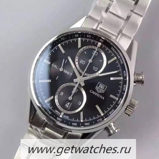 NEW Replica Tag Heuer Carrera Heuer 01 XF SS Black Dial 1887