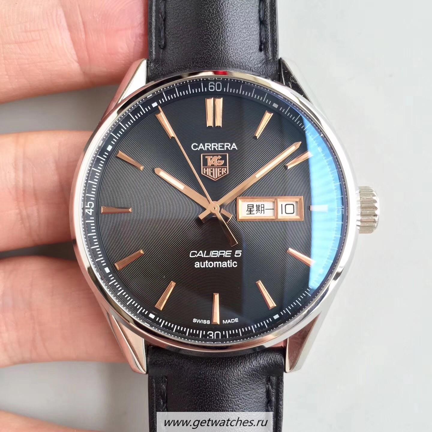 Replica Tag Heuer Carrera Calibre 1887 Day-Date 43mm HBB V6F SS Chocolate Dial Calibre 1887