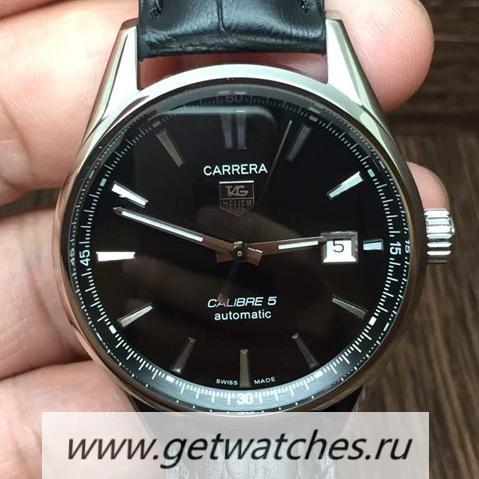 Shop Tag Heuer Carrera Calibre 1887 Day-Date 43mm HBB V6F SS Black Dial Calibre 1887
