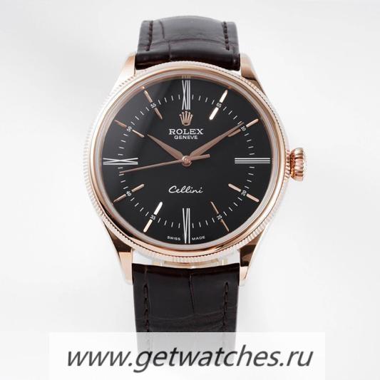 NEW Replica R01ex Cellini KZF Rose Gold Black Dial Roman Markers 3132