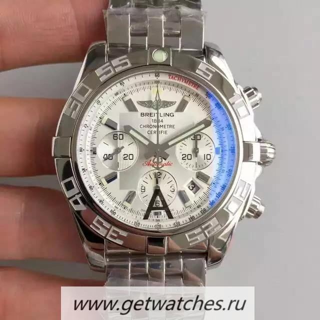 Shop Breitling Chronomat 44 AB011012|G684|375A JF SS White Dial 7750