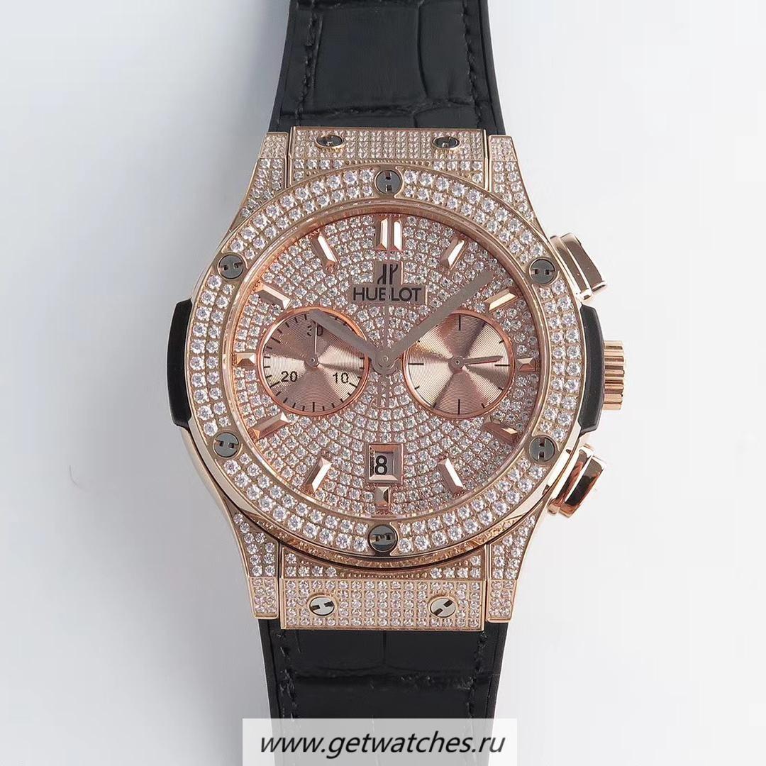 Shop Hublot Classic Fusion Chrono King HBF Rose Gold & D1am0nd D1am0nd Dial 7750