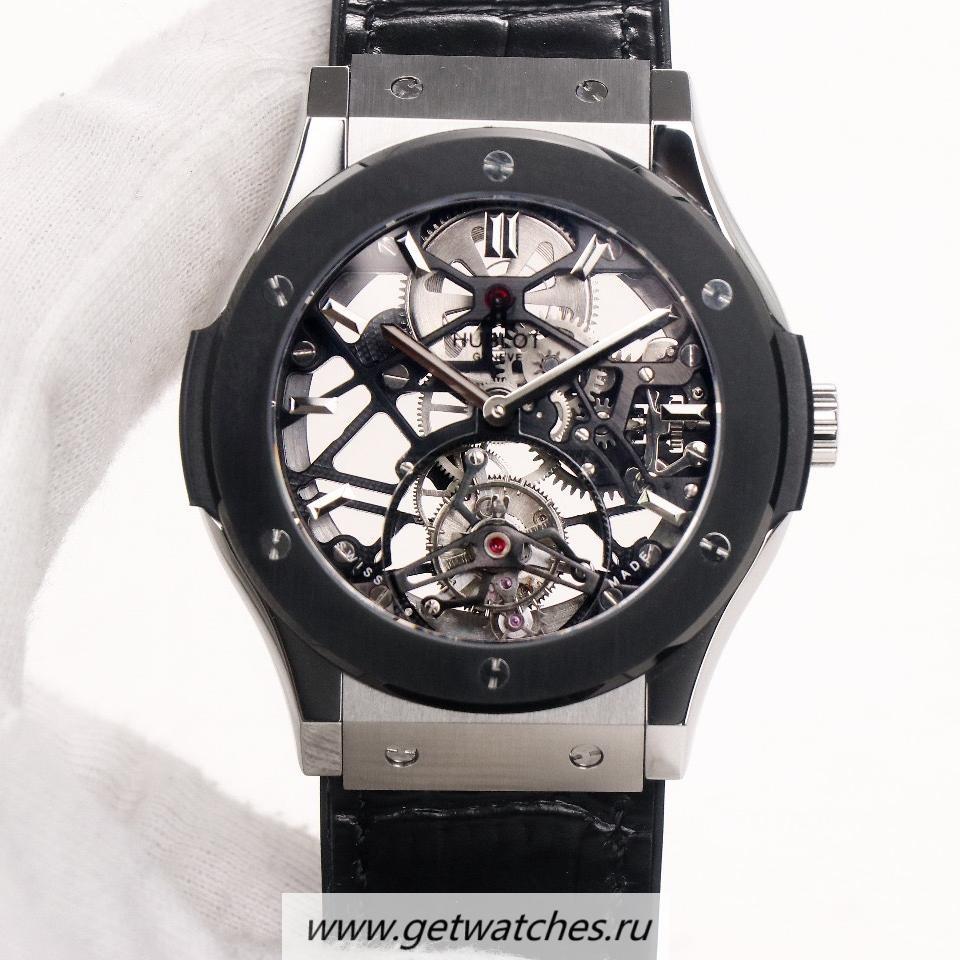 Best Price Hublot Classic Fusion Tourbillon JBF SS & Ceramic Black Dial HUB6010