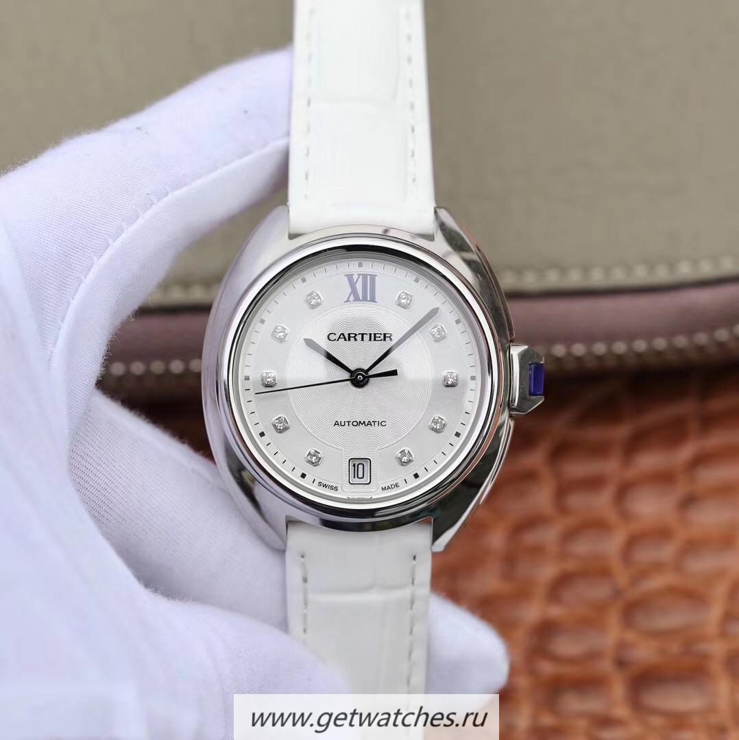 Perfect Replica Ca*t1er Cle 40mm WSCL0018 ZY SS White Dial M9015