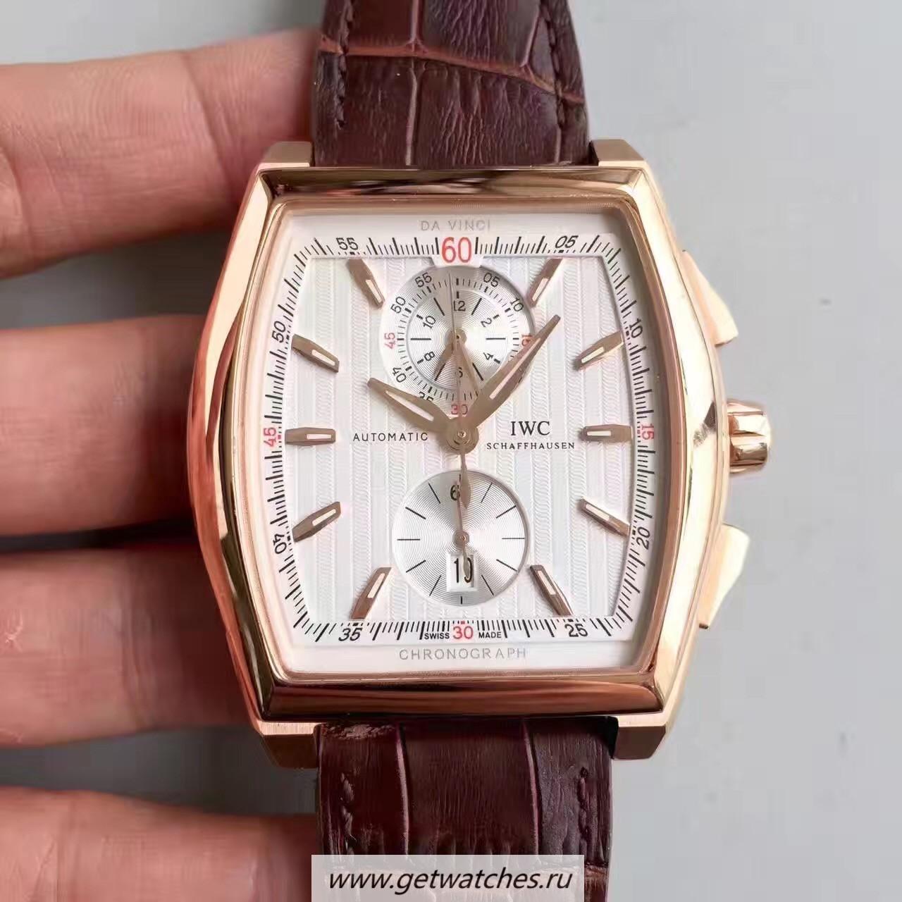 Fake IWC Da Vinci Chrono IW376402 ZF Rose Gold White Dial 89361