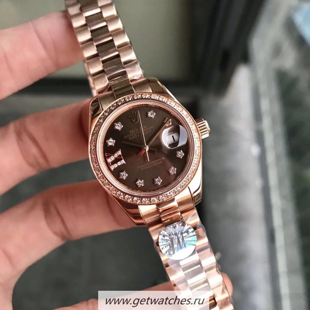 Shop R01ex Datejust 28mm 279135 RBR Ladies WF Rose Gold & D1am0nd Chocolate Dial 2671
