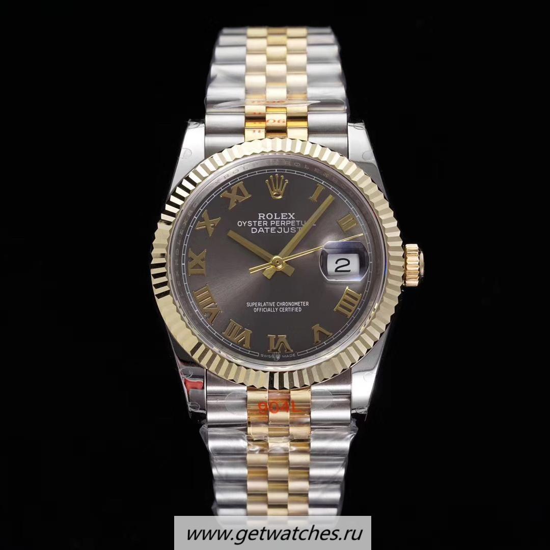 Replica R01ex Datejust 36 126233 GMF SS 904L & 18K Yellow Gold Wrapped Anthracite Dial 3235