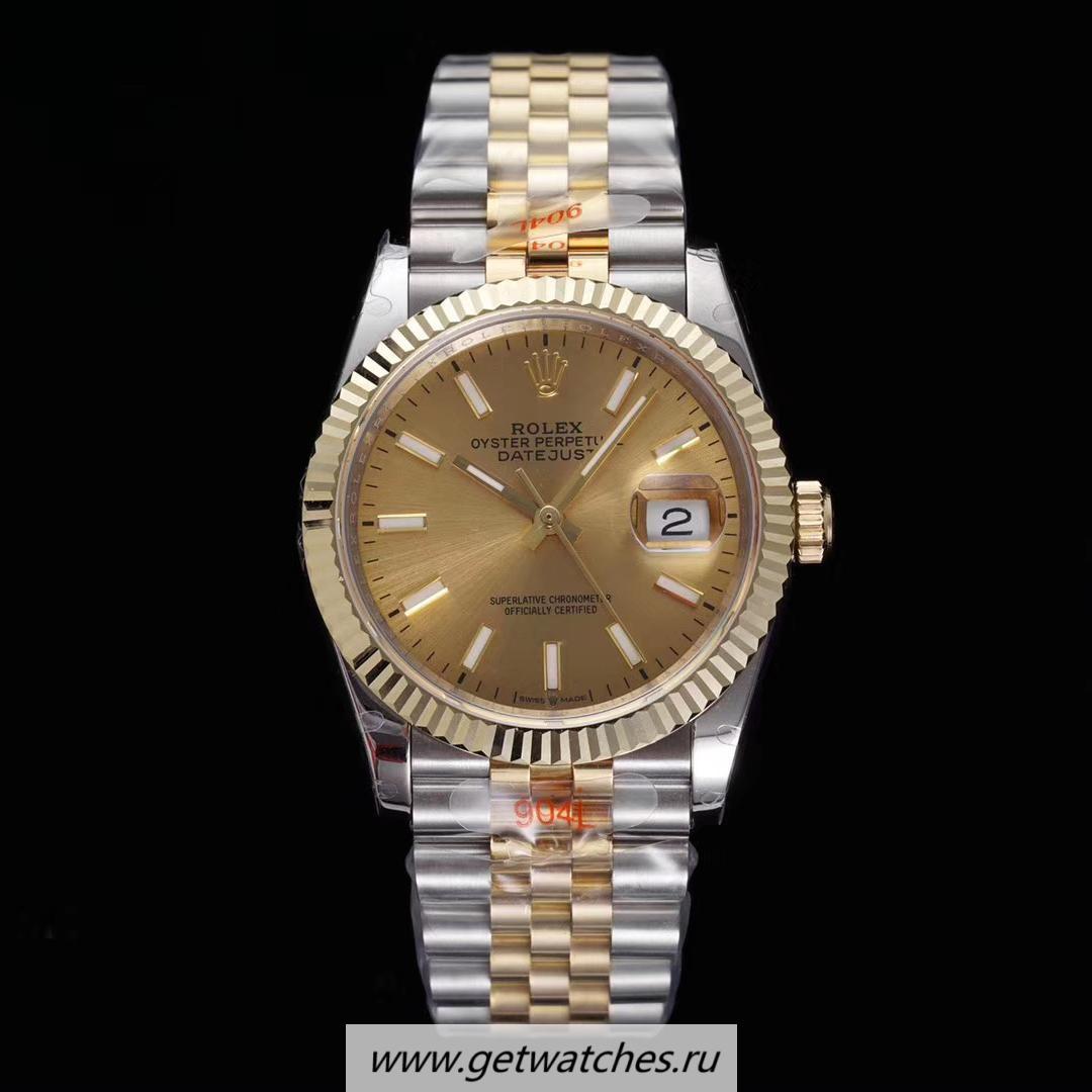NEW Replica R01ex Datejust 36 126233 GMF SS 904L & 18K Yellow Gold Wrapped Champagne Dial 3235