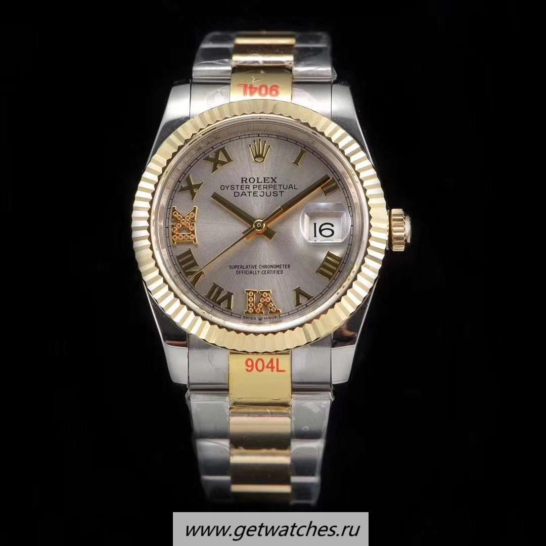 Copy R01ex Datejust 36 126233 GMF SS 904L & 18K Yellow Gold Wrapped Silver Dial 2836