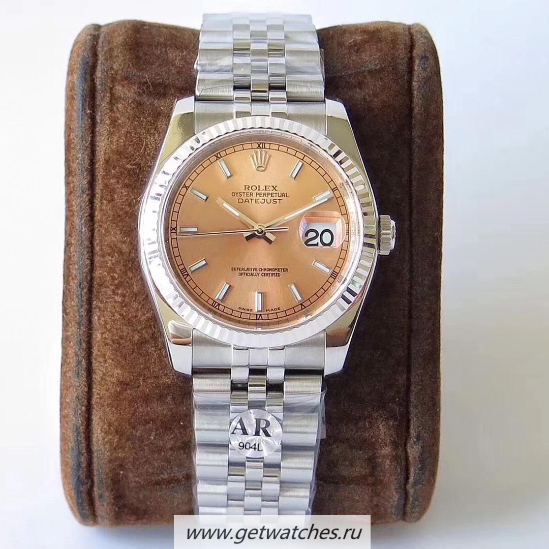 High Quality R01ex Datejust 36mm 116234 ARF V3 SS 904L Rose Gold Dial 3135