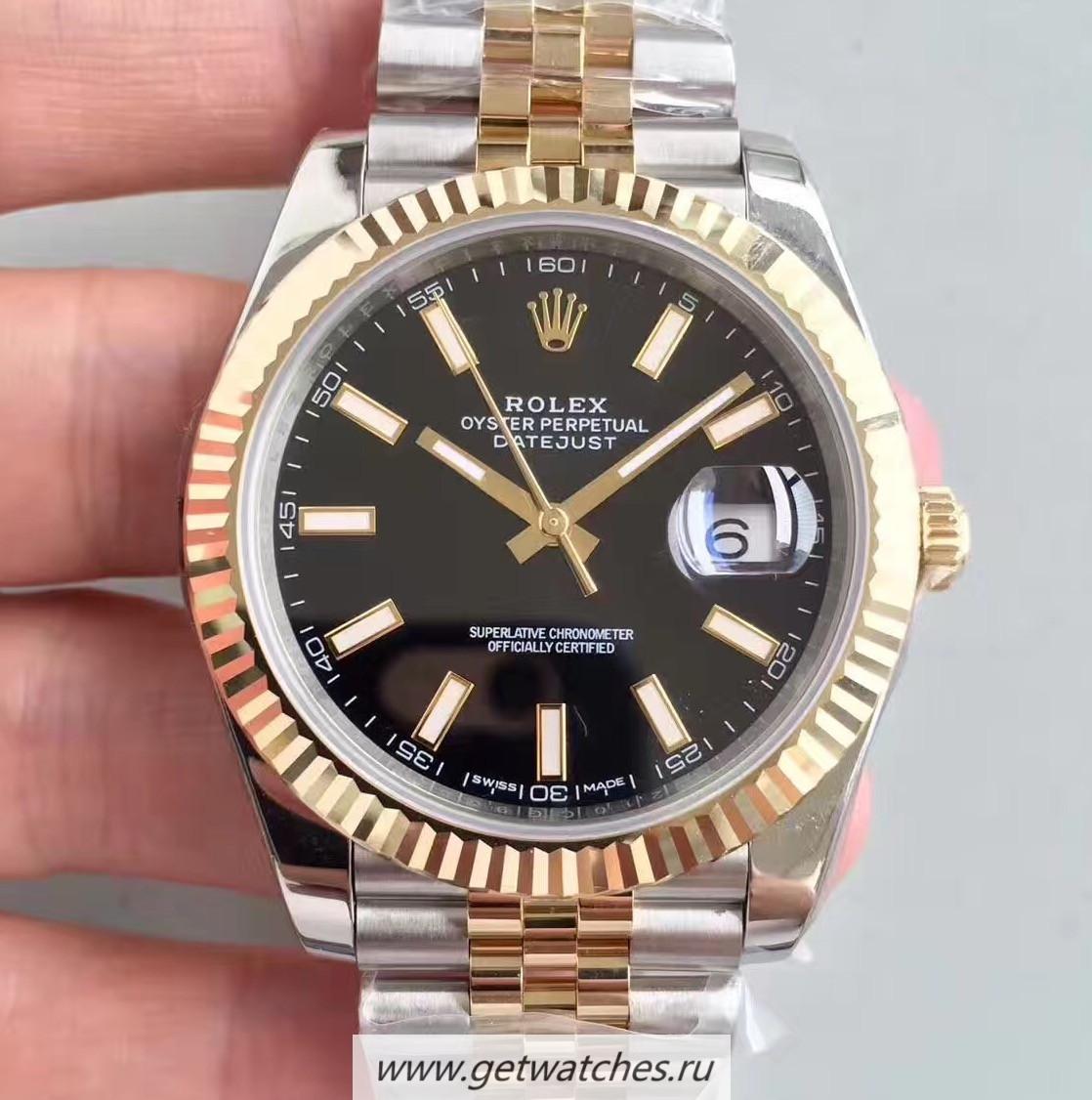 Replica R01ex Datejust 41 126333 41mm Noob Factory SS & Yellow Gold Black Dial 3235