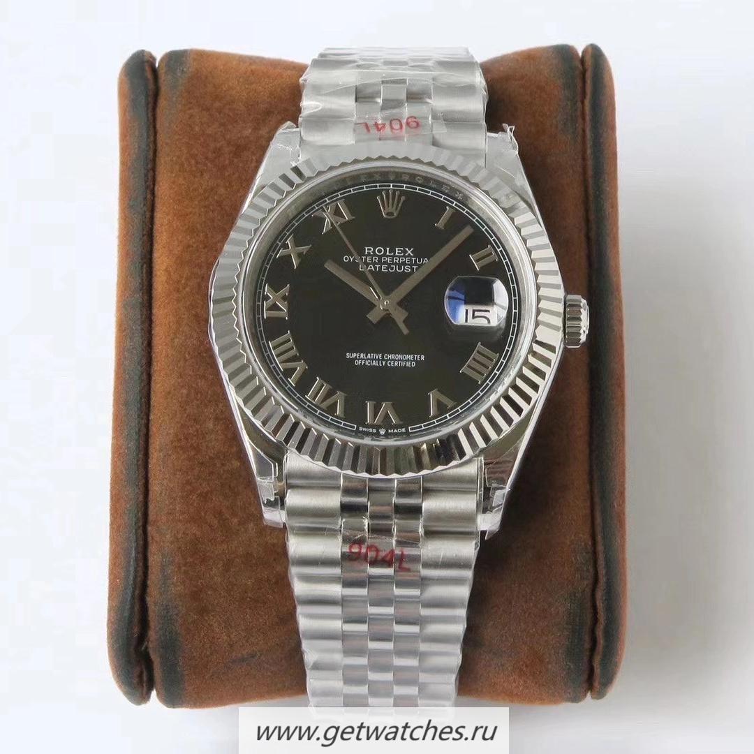 Copy R01ex Datejust 41 126334 VRF SS 904L Black Dial Roman Markers 3235