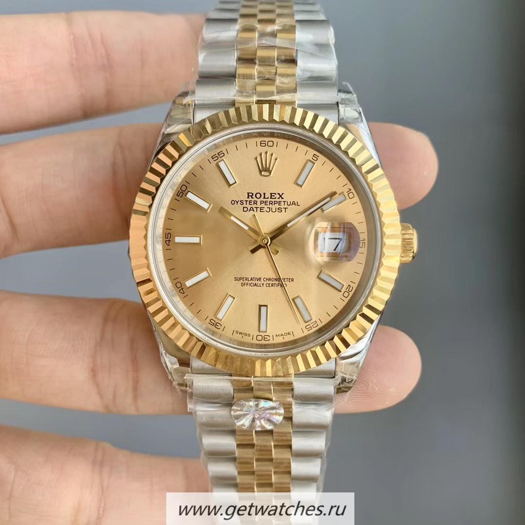 High Quality R01ex Datejust 41 126334 WF SS 904L & Yellow Gold Champagne Dial 3235