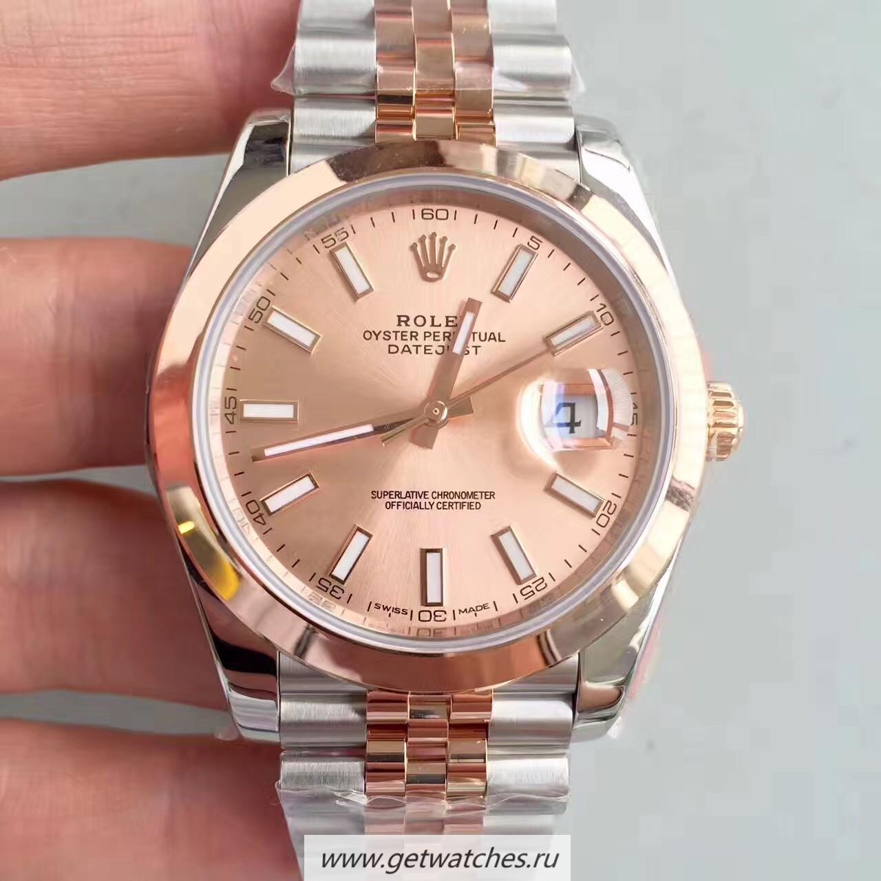Perfect Replica R01ex Datejust II 126301 41mm Noob Factory SS & 18K Rose Gold Wrapped Pink Dial 3235