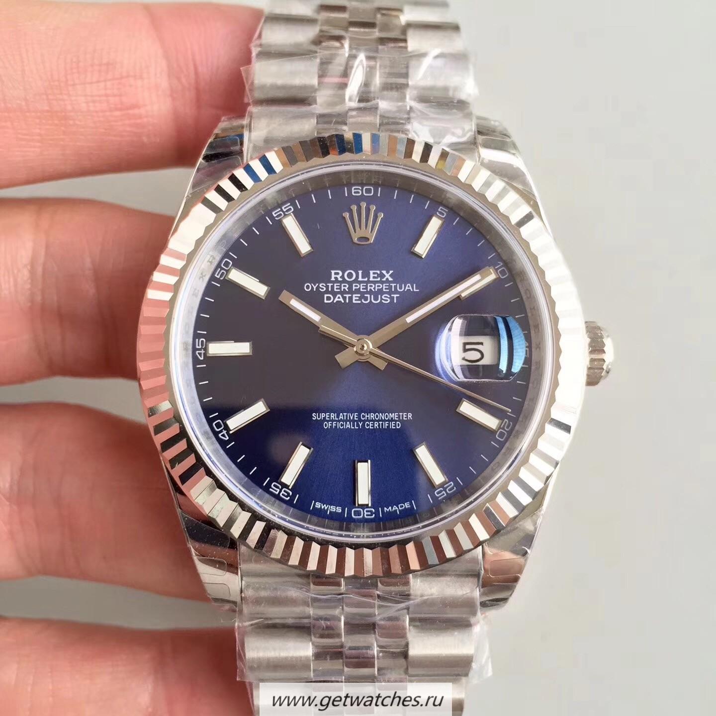 Perfect Replica R01ex Datejust II 126334 41mm EWF SS Blue Dial 3235
