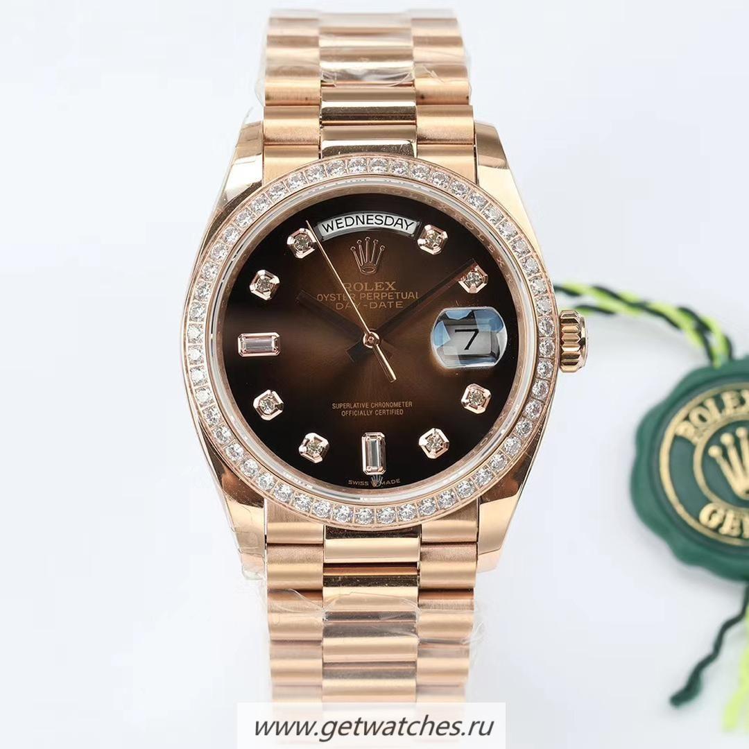 High Quality R01ex Day-Date 36 128238 EWF Rose Gold Chocolate Dial 3255