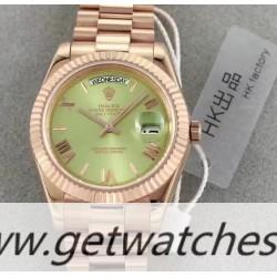 Best Price R01ex Day-Date 40 228235 40mm HKF Rose Gold Green Dial 3255