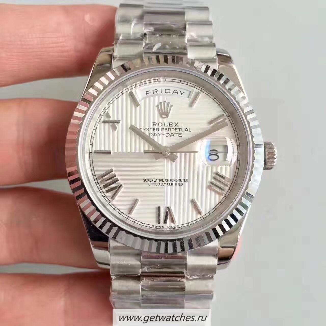 Replica R01ex Day-Date 40 228239 40mm Noob Factory SS Silver Quadrant Dial 3255