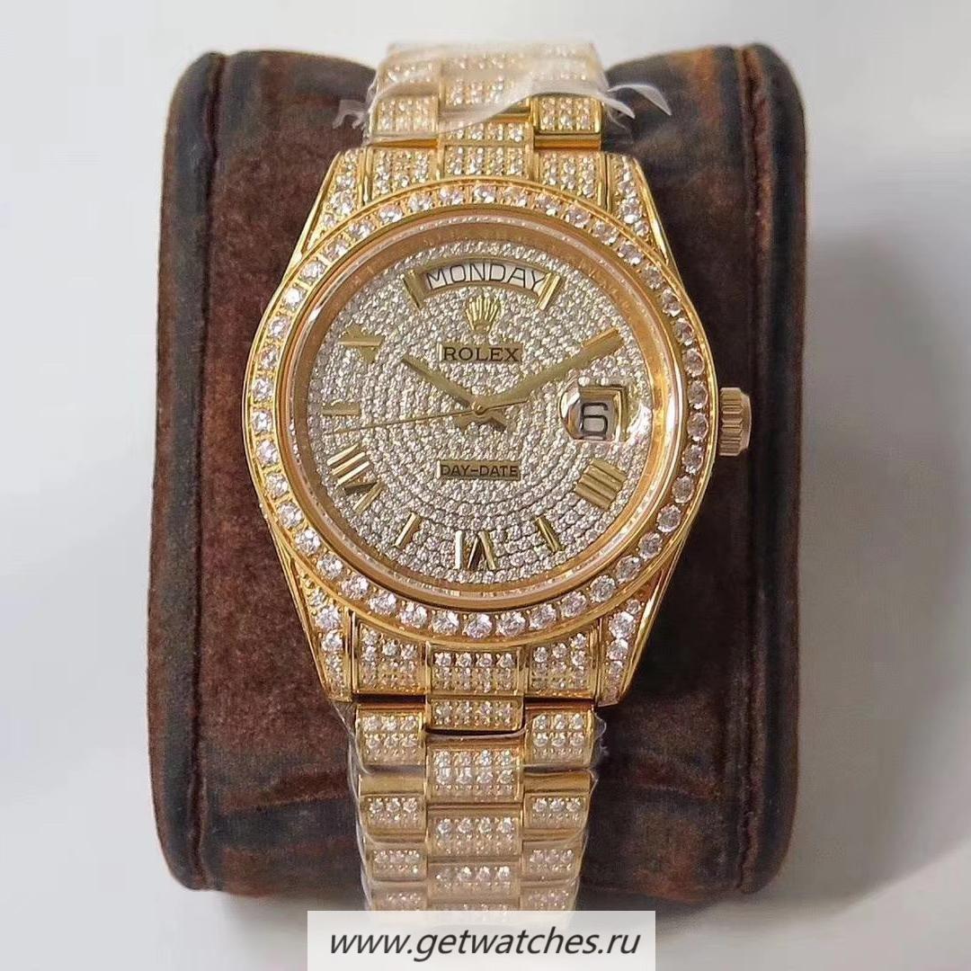 Fake R01ex Day-Date 40 228348 RBR TWF 18K Yellow Gold Wrapped SS 904L & D1am0nd D1am0nd Dial 2836