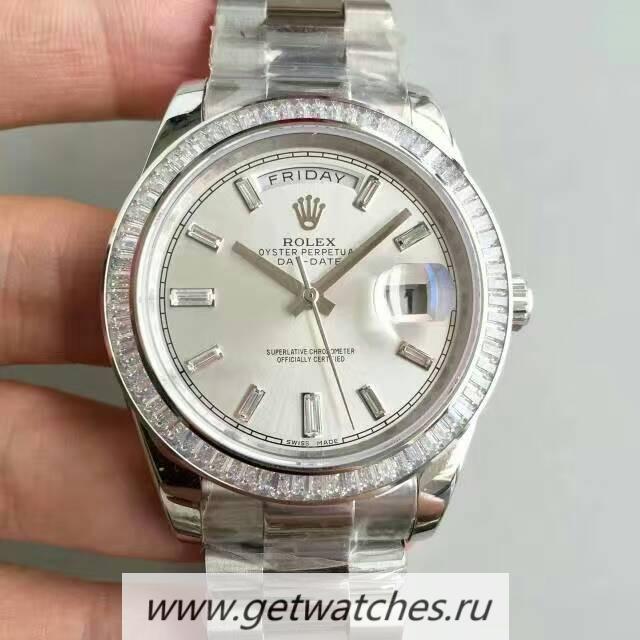 Replica R01ex Day-Date 40 228396 TBR 40mm KWF SS & D1am0nds Sundust Dial 3255