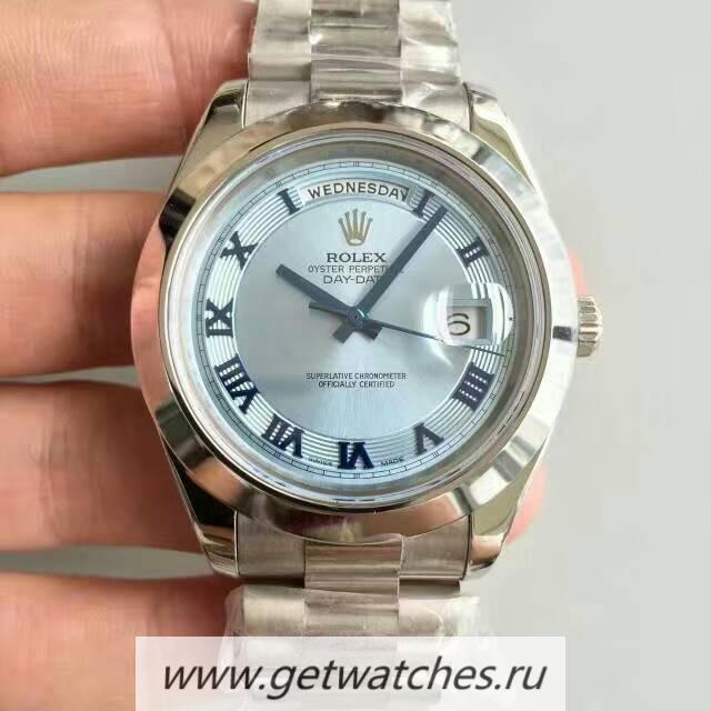 Shop R01ex Day-Date II 218206 41mm Noob Factory V6 SS Blue Dial 2836