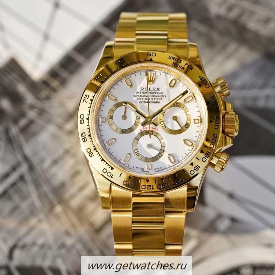 Shop R01ex Daytona 116508 Noob Factory V3 Yellow Gold Plated SS 904L White Dial 4130