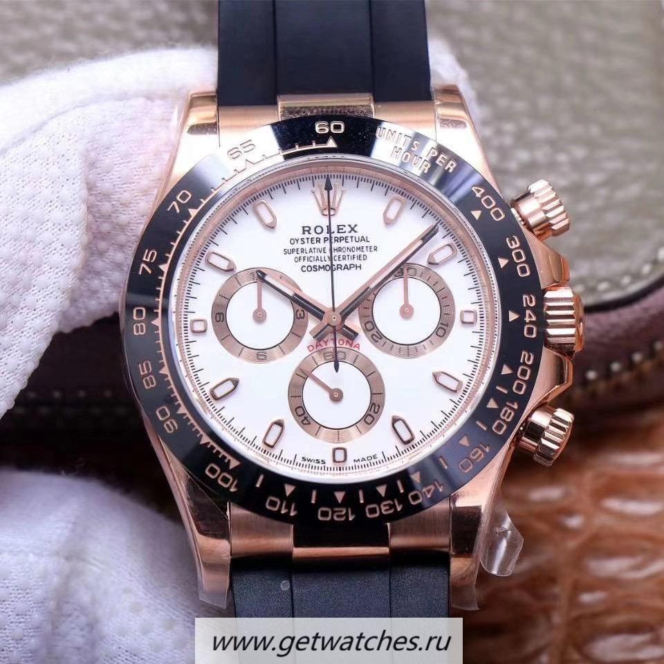 Perfect Replica R01ex Daytona 116515 LN Noob Factory V3 Rose Gold White Dial 4130