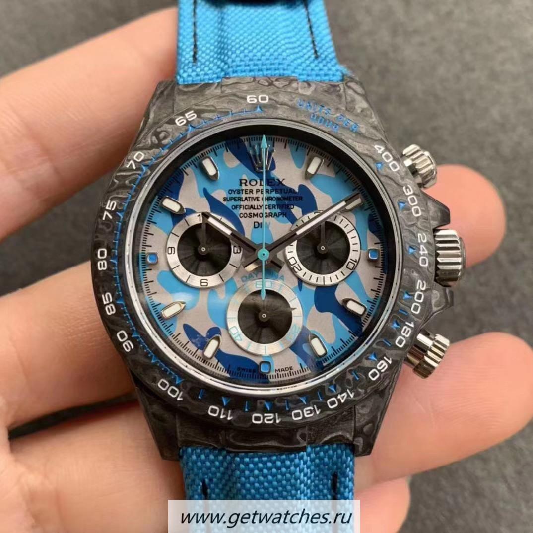 Perfect Replica R01ex Daytona CronusArt X WWF Forged Carbon Blue Dial 7750