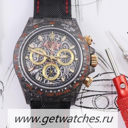 Perfect Replica R01ex Daytona DIW WWF V2 Forged Carbon Black Dial 7750