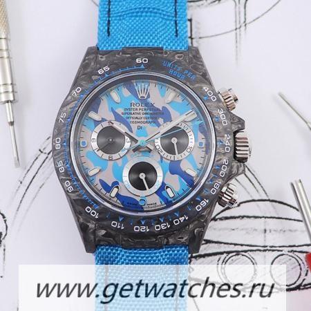 Replica R01ex Daytona DIW WWF V2 Forged Carbon Blue Camouflage Dial 7750