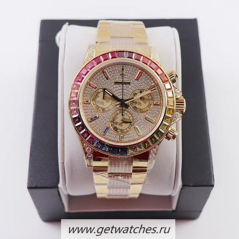 Replica R01ex Daytona Rainbow OMF Yellow Gold & D1am0nd D1am0nd Dial 4130