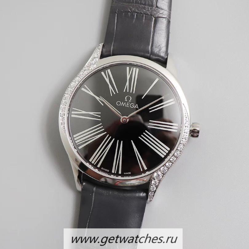 High Quality 0me*ga Seamaster Planet Ocean Chrono Olympics Rose Gold & D1am0nds Black Dial 7750