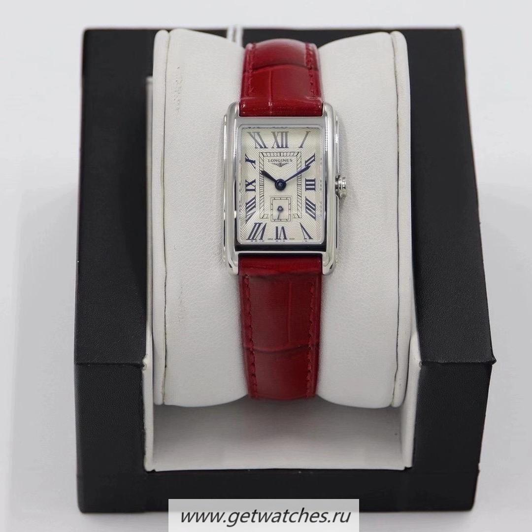 NEW Replica Longines DolceVita 20.8mm Ladies 8848F SS Silver Dial Red Leather Strap Quartz
