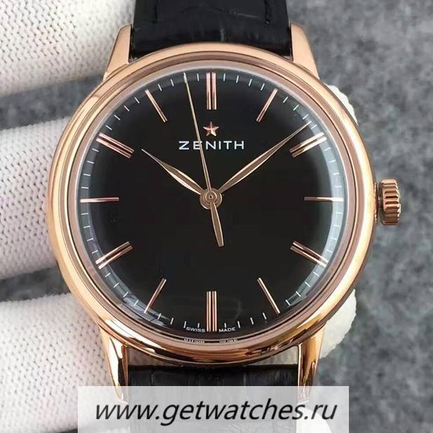 Shop Zenith Elite 6150 18.2270.6150/01.C498 Rose Gold Black Dial Elite 6150