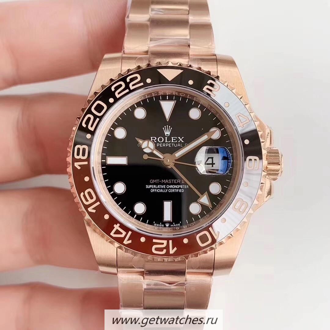 Best Price R01ex GMT-Master II 126715 CHNR EWF Rose Gold Black Dial 2836