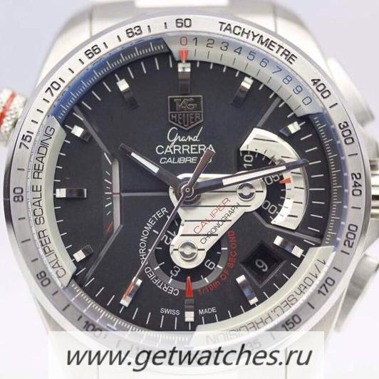 NEW Replica Tag Heuer Grand Carrera Calibre 36 RS SS Black Dial 7750 RUN 9@SEC