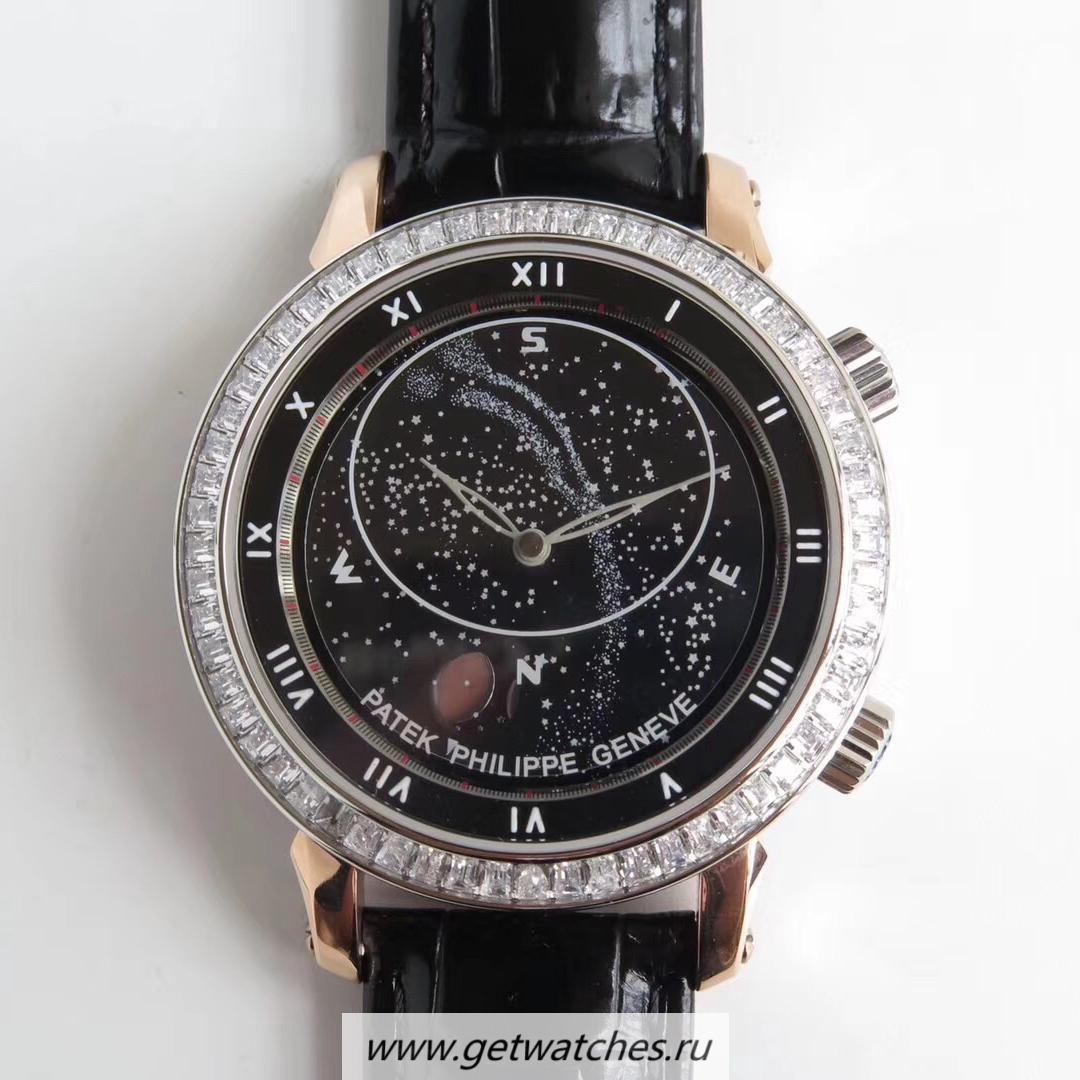 NEW Replica Pat*k Phi1i*pe Grand Complications Sky Moon Celestial 5102PR Noob Factory Rose Gold & D1am0nd Black Dial 240 LU CL C