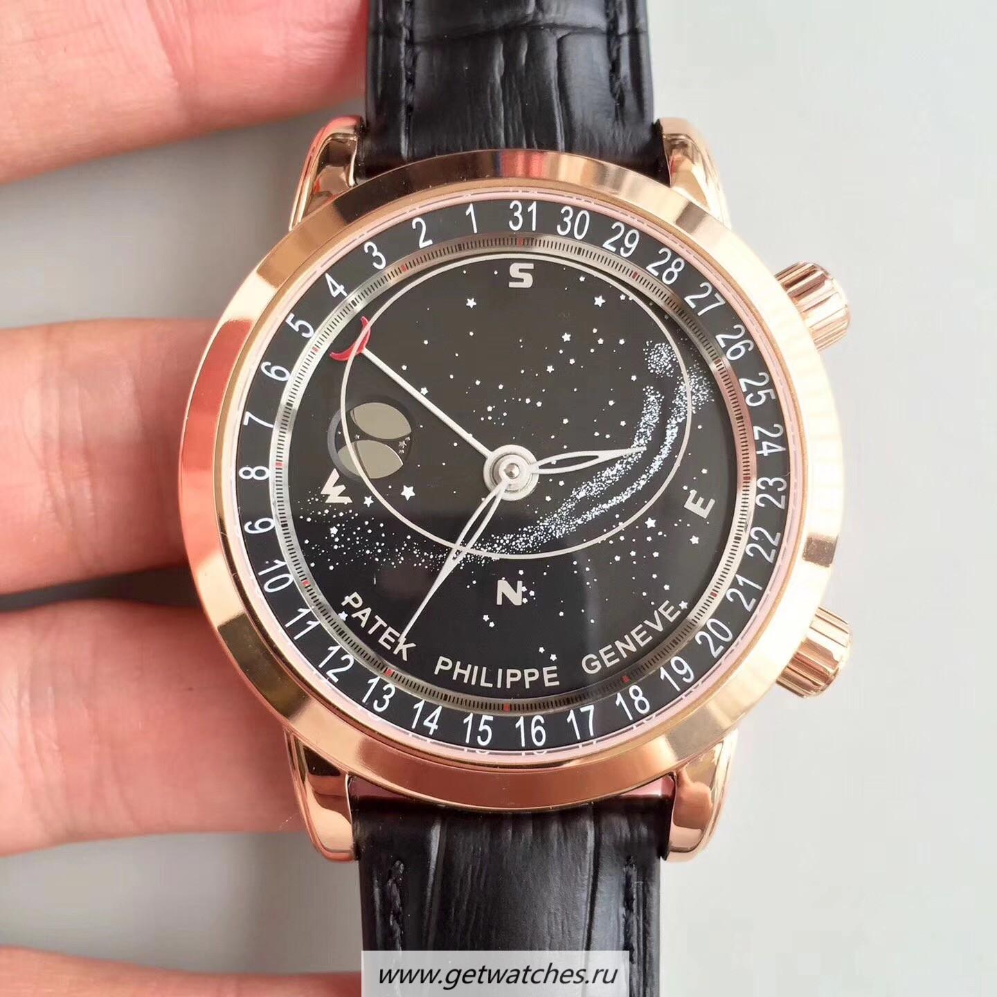 Fake Pat*k Phi1i*pe Grand Complications Sky Moon Celestial 6102R-001 Noob Factory Rose Gold Black Dial 240 LU CL C