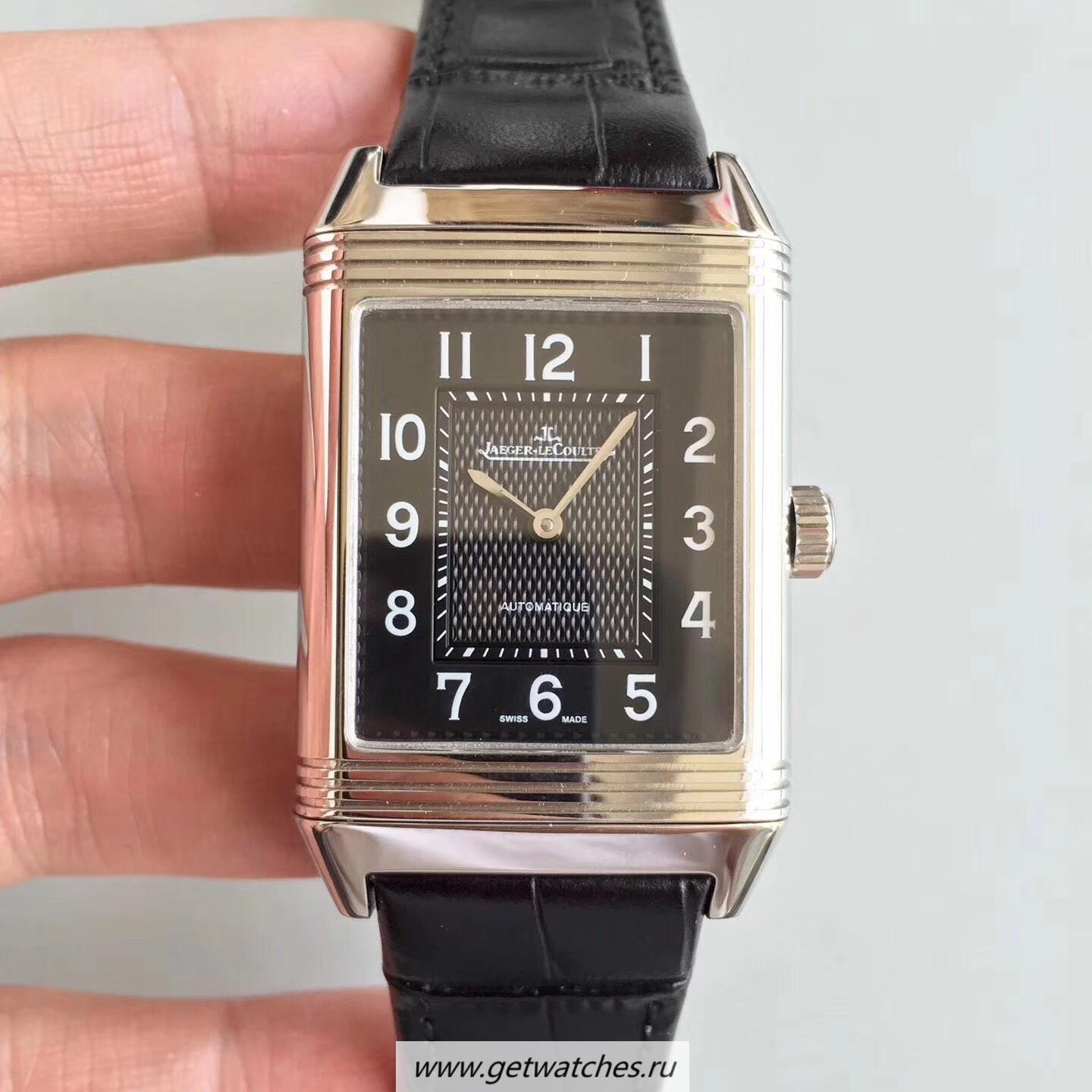 High Quality Jaeger-LeCoultre Grande Reverso 986 Noob Factory SS Black Dial JLC 986