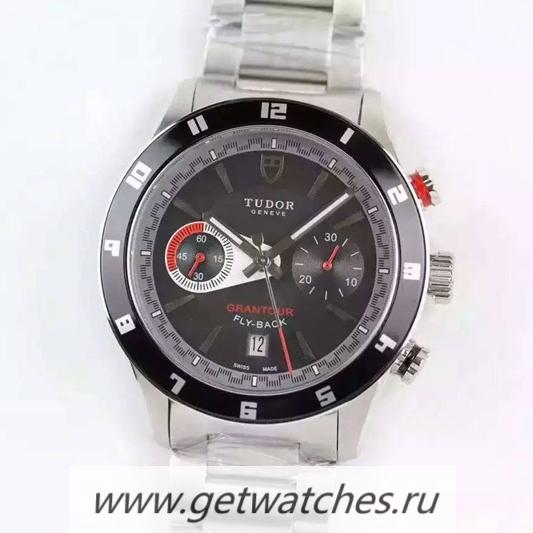 NEW Replica Tudor Grantour Fly-Back SS Black Dial 7750