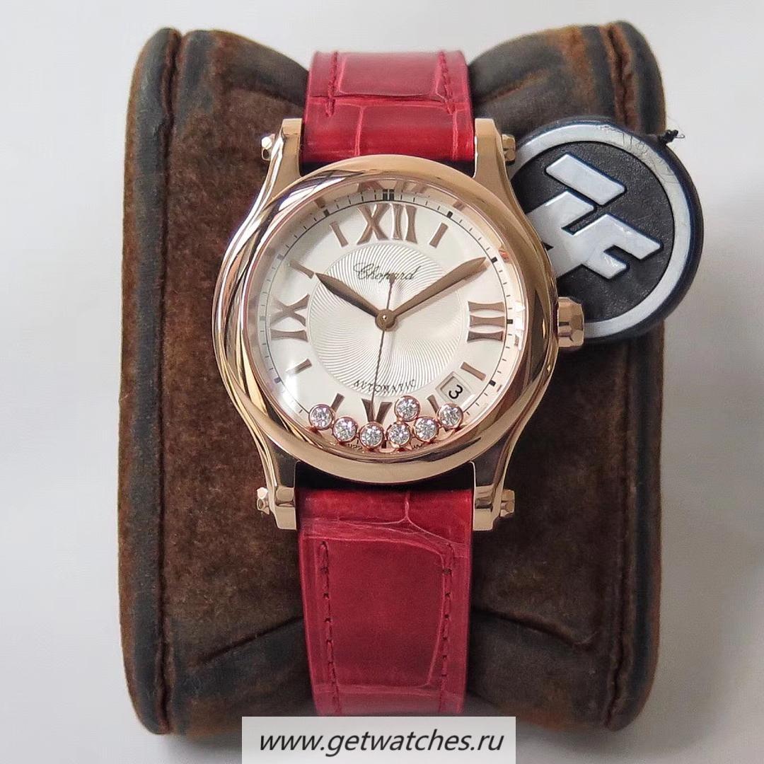 High Quality Chopard Happy Sport 36mm Automatic 278559 ZF Ladies Rose Gold Silver Dial 2892