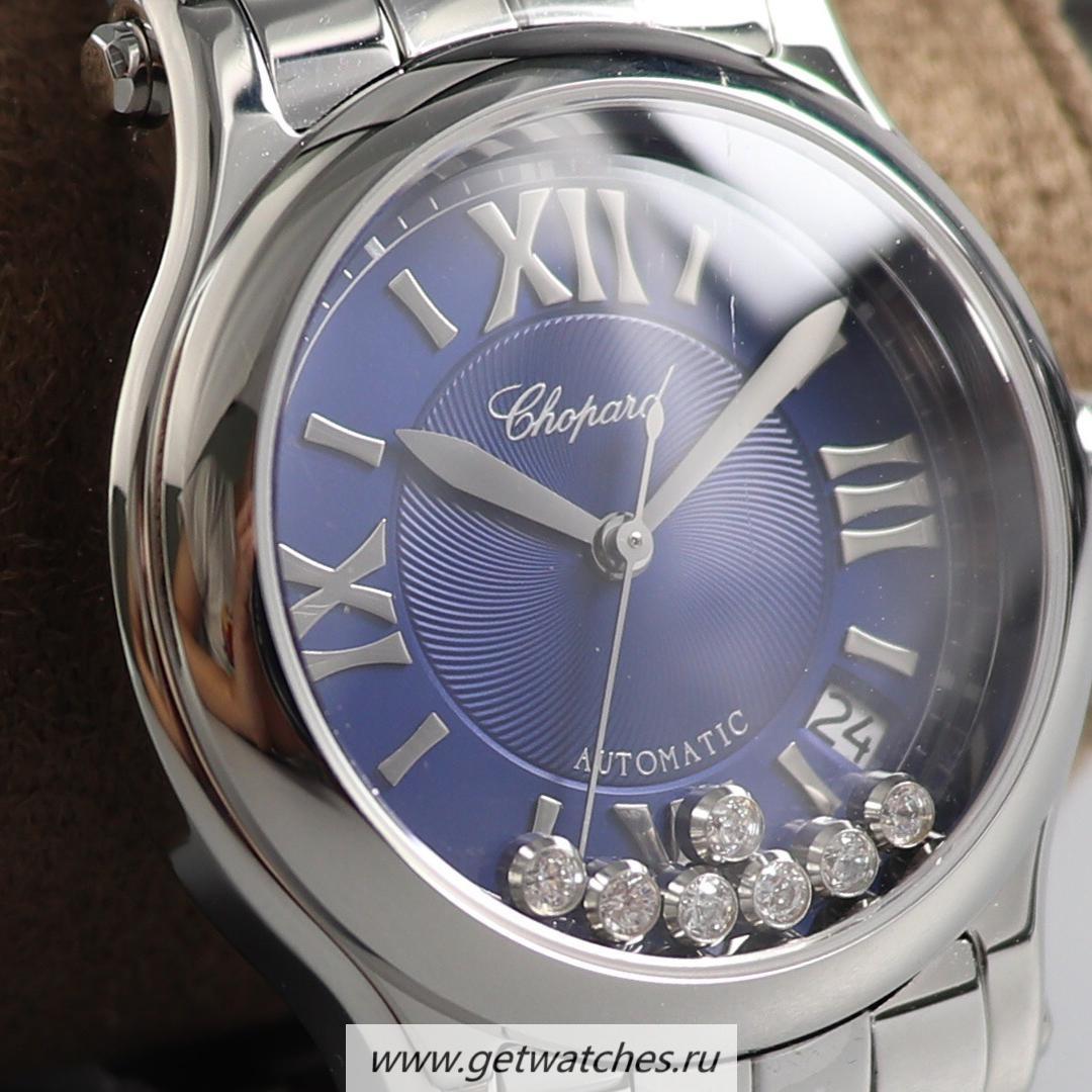 Copy Chopard Happy Sport 36mm Automatic Ladies YF SS Blue Dial 2892