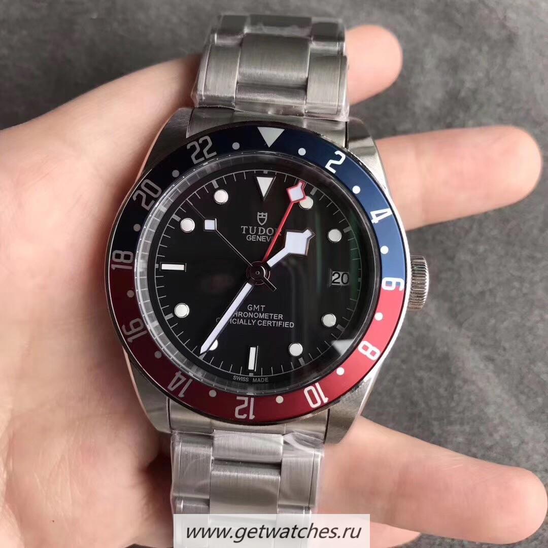 Copy Tudor Heritage Black Bay GMT M79830RB-0001 ZF SS Black Dial 2824