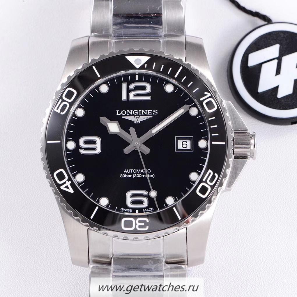 Shop Longines HydroConquest L3.781.4.56.6 ZF SS Black Dial 2824