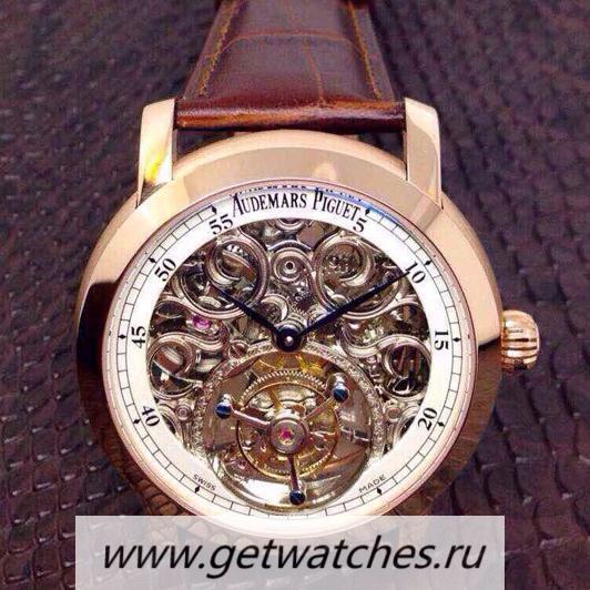 High Quality Audemars P1g*et Jules Audemars Tourbillon Rose Gold Skeleton & White Dial Tourbillon