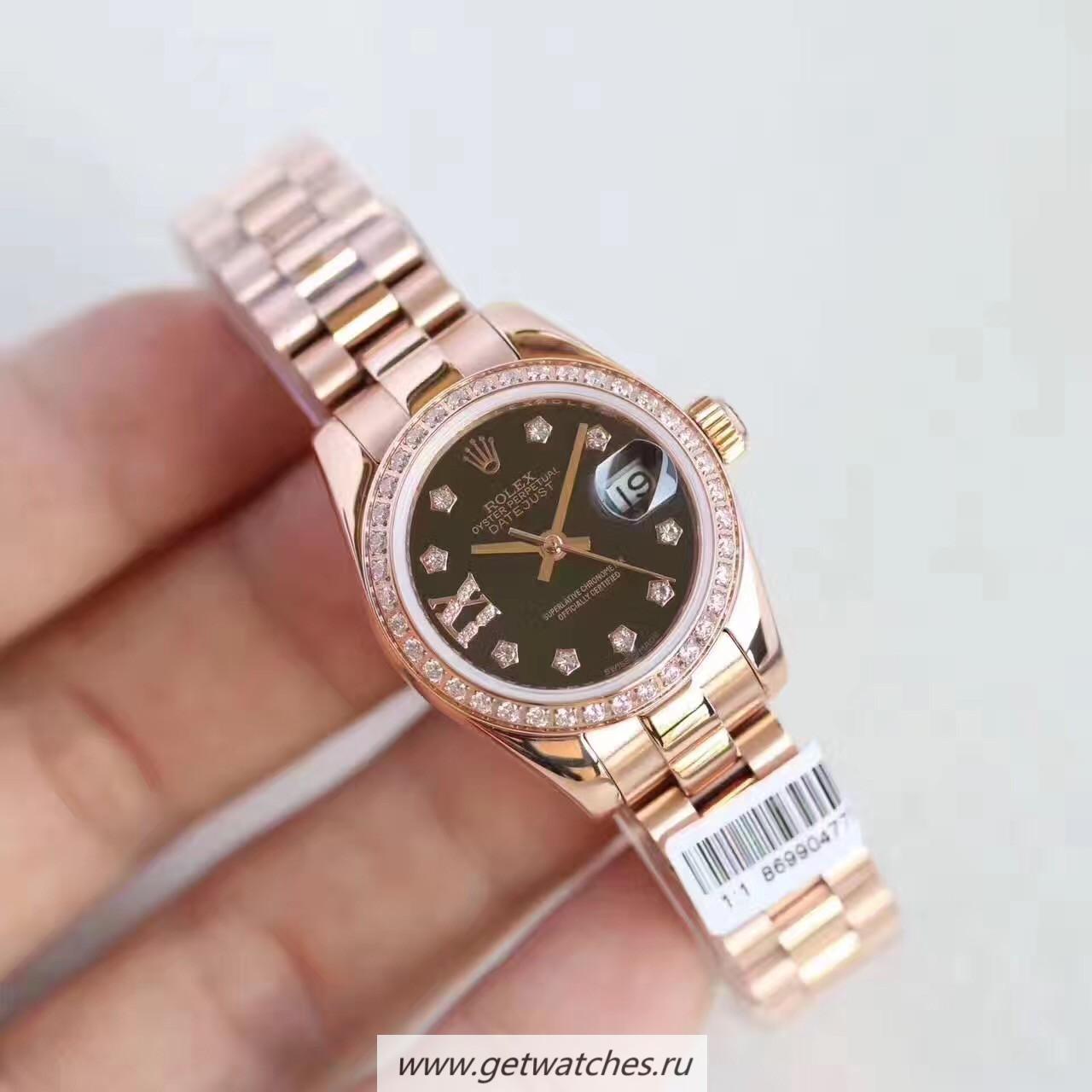 High Quality R01ex Ladies Datejust 28 279135 RBR 28mm Noob Factory Rose Gold & D1am0nds Black Dial 2671